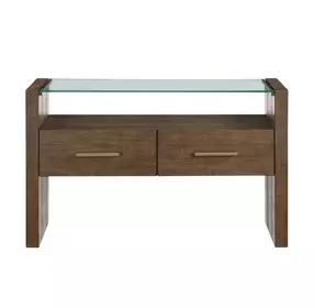 Garland Toffee Rectangular Glass Top Sofa Table