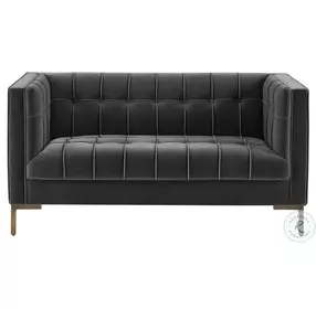 Isaac Moonlight Gray Velvet Loveseat