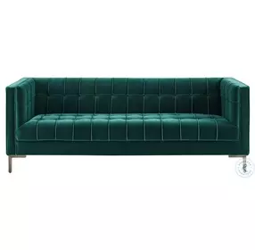 Isaac Emerald Green Velvet Sofa
