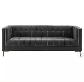 Isaac Moonlight Gray Velvet Sofa
