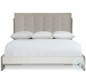 Foundations Linen and Light Shale California King Upholstered Panel Bed