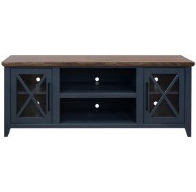 Ithaca Blue and Bourbon 66" TV Stand