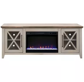 Ithaca Sandstone and Bourbon 66" TV Stand with Fireplace