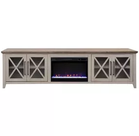 Ithaca Sandstone and Bourbon 96" TV Stand with Fireplace