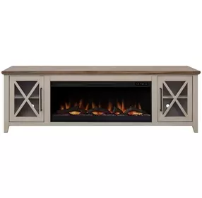 Ithaca Sandstone and Bourbon 83" TV Stand with Fireplace