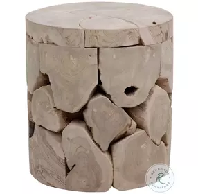 Bria Bleached Teak Round Side Table