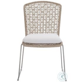 Carmel Hazelnut Outdoor Side Chair with Seat Pad Set of 2