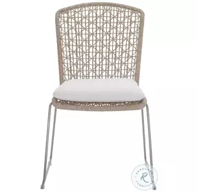 Carmel Hazelnut Outdoor Side Chair with Seat Pad Set of 2