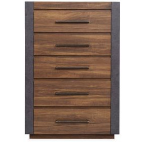 Jensen Tavern Brown and Gray 5 Drawer Chest