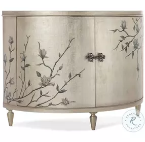 Marguerite Champagne Leaf Linen Two Door Demilune Chest