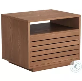Slit Walnut Nightstand