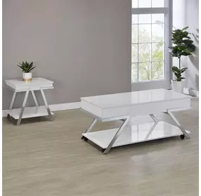 Zena White Lift Top Occasional Table Set