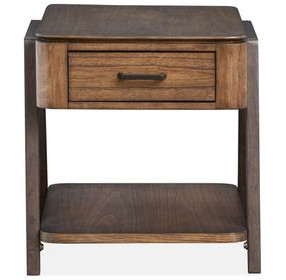 Hallie Milk Chocolate and Dark Chocolate Rectangular End Table