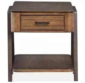 Hallie Milk Chocolate and Dark Chocolate Rectangular End Table