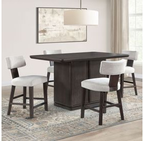 Oakley Black Rectangular Storage Counter Height Dining Room Set