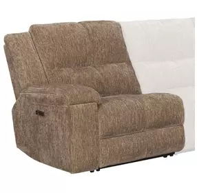 Bronco Plush Tobacco Zero Gravity Dual Power LAF Recliner with USB Charging