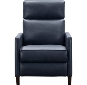 James Barone Navy Blue Leather Zero Gravity Power Recliner with Power Lumbar and USB Charging