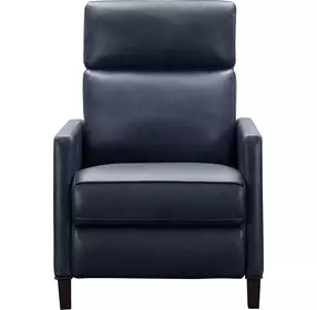 James Barone Navy Blue Leather Zero Gravity Power Recliner with Power Lumbar and USB Charging