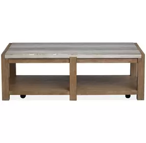 Foxrun Hollow Sierra Brown Rectangular Marble Top Cocktail Table