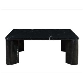 Segment Jetty Black Square Marble Top Coffee Table