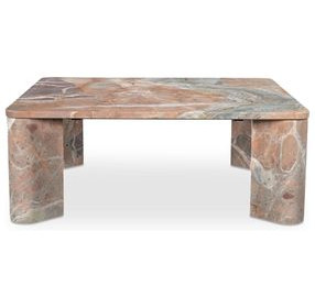 Segment Orange Square Marble Top Coffee Table