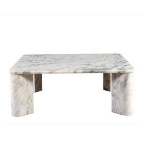 Segment Ashen Gray Square Marble Top Coffee Table