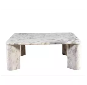 Segment Ashen Gray Square Marble Top Coffee Table