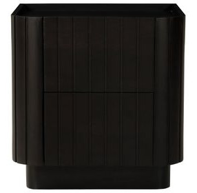 Povera Black 2 Drawer Nightstand