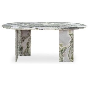 Celia Green 72" Oval Marble Top Dining Table