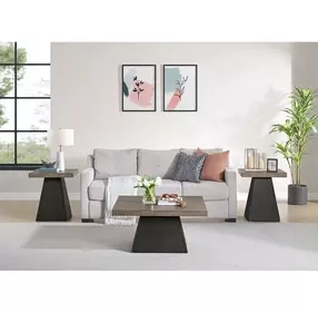 Rizzo Gray and Dark Espresso Square Occasional Table Set