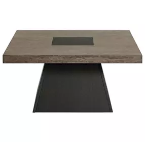 Rizzo Gray and Dark Espresso Square Coffee Table