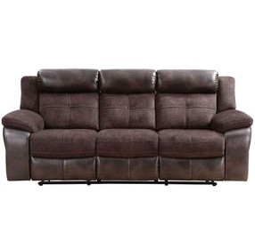 Pueblo Brown 91" Manual Reclining Sofa