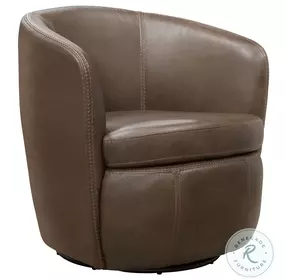 Sienna Vintage Brown Leather Swivel Club Chair