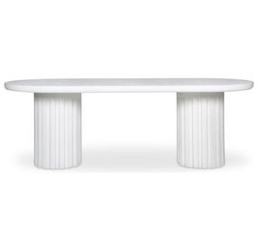 Eris White Outdoor 87" Oval Dining Table