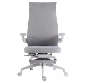 Meridian White Upholstered Swivel Desk Chair with Massage and USB Charging