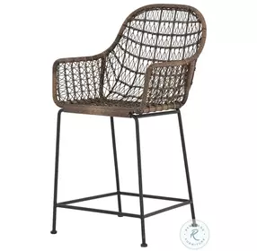 Bandera Natural Black Outdoor Woven Counter Height Stool