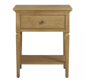 Oakmere Natural 1 Drawer Open Nightstand with USB Charging