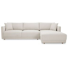 Bryn Oyster 2 Piece Modular RAF Sectional with Pillows