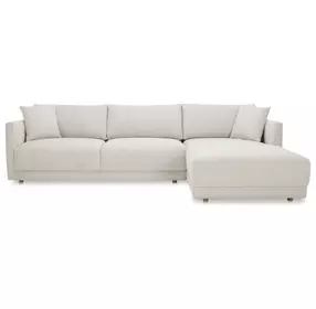 Bryn Oyster 2 Piece Modular RAF Sectional with Pillows