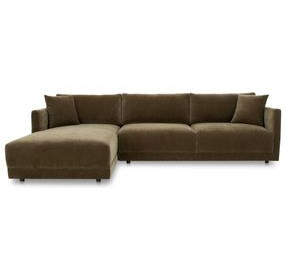 Bryn Heritage Cedar Green 2 Piece Modular LAF Sectional with Pillows