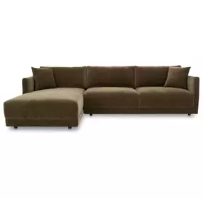 Bryn Heritage Cedar Green 2 Piece Modular LAF Sectional with Pillows