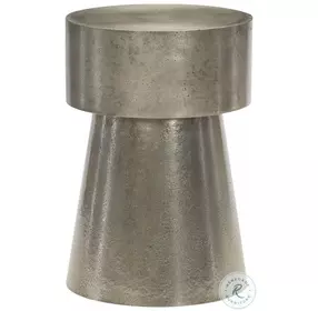 Linea Textured Graphite Metal Chairside Table