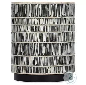 Callum White Bone And Black Round Accent Table