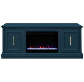 Jordan Denim Blue 65" TV Stand with Fireplace