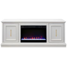 Jordan White 65" TV Stand with Fireplace