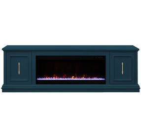 Jordan Denim Blue 82" TV Stand with Fireplace