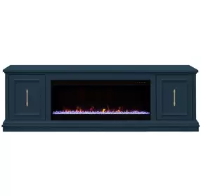 Jordan Denim Blue 82" TV Stand with Fireplace