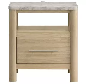 Joanna Natural 1 Drawer Nightstand with USB Charging
