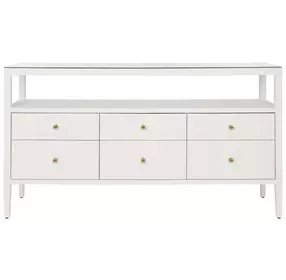 Jordan White 63" Glass Top TV Stand