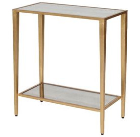 Joyce Gold Leaf Rectangular Accent Table